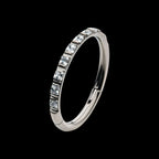 1mm Square Clear AAA CZ Side Facing Hinged Segment Clicker Hoop Earring / Nosering – Titanium