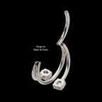 Double Ended Twist Side Facing Hinged Segment Clicker with Round CZ Hoop Earring / Nosering – Titanium