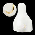 24Kt Gold PVD Titanium D-Ring Clicker Hoop Earring / Nosering
