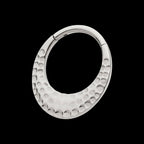 Hammered Round Shape Front Facing Hinged Segment Clicker Hoop Earring / Nosering – Titanium