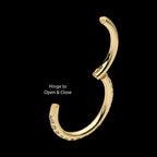 14Kt Gold Eternity Side Facing Hinged Segment Clicker with Prong Set 0.9mm Round Lab-Grown Diamonds