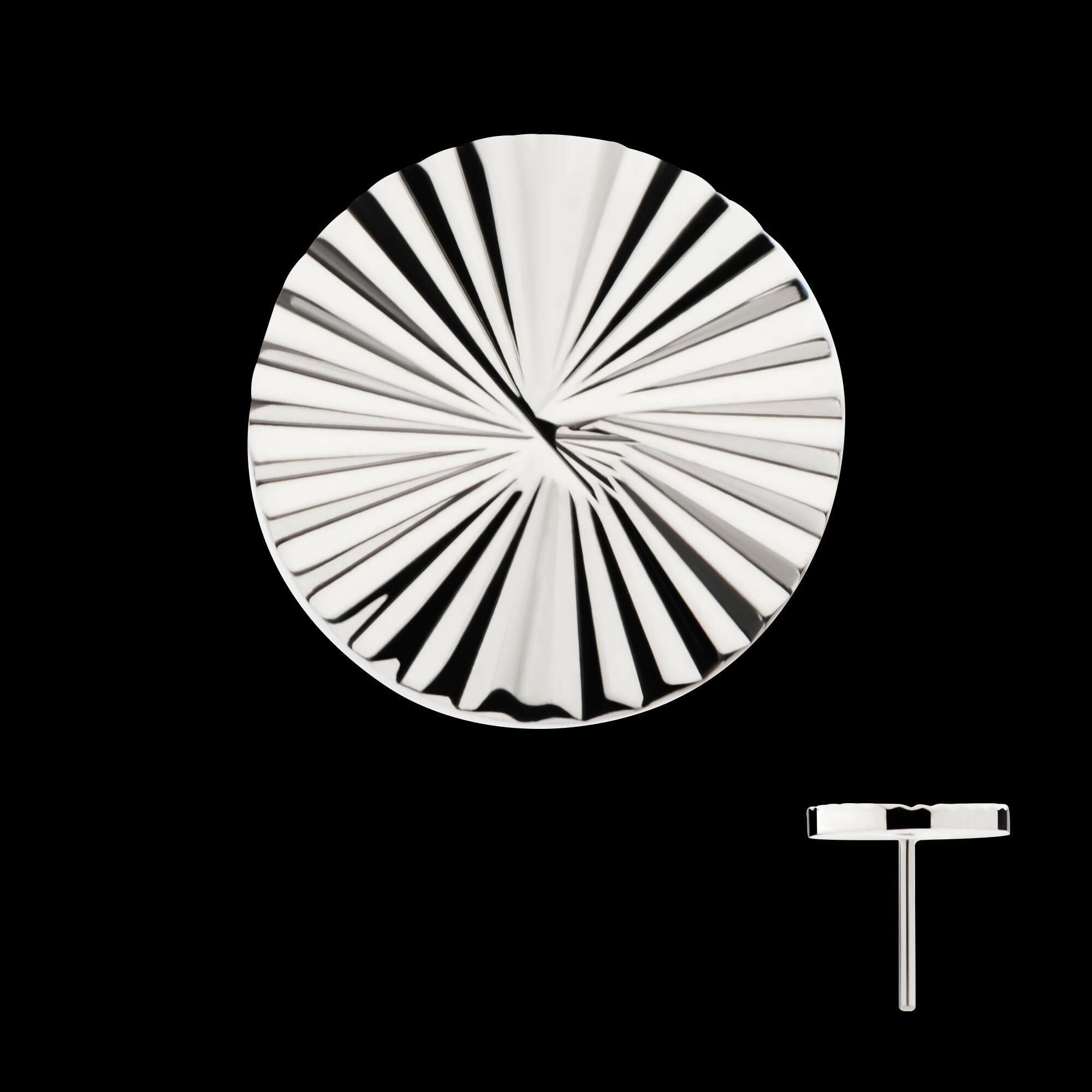 Titanium Threadless Corrugated Round Top