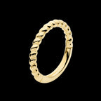 Twisted Rope Front Facing Hinged Segment Clicker Hoop Earring / Nosering – 14Kt Yellow Gold