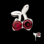Titanium Threadless Prong Set Gem Cherry Top