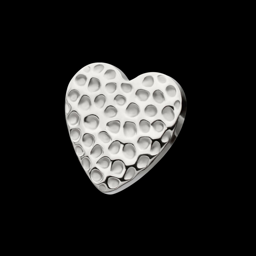 Titanium Threadless Hammered Heart Top