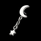 Titanium Threadless Crescent Moon Top with Dangle Star