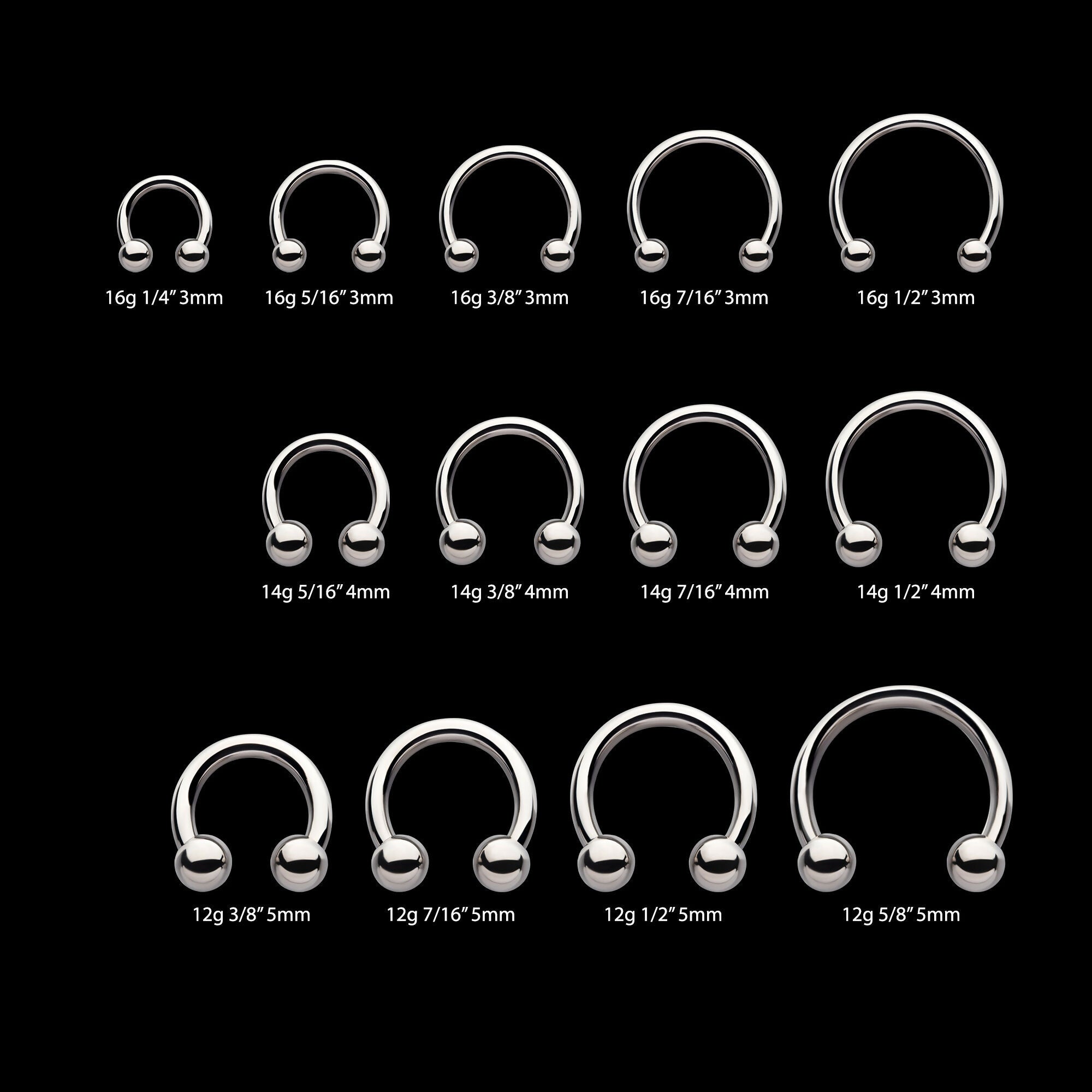 Internally Threaded Basic Circular Barbells Earring / Nosering – Titanium