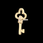 14Kt Yellow Gold Threadless Precision-shaped Key Top with Prong Set CZ Gem