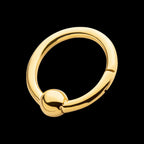 24KT Gold PVD Titanium Ball Hinged Segment Ring Earring / Nosering