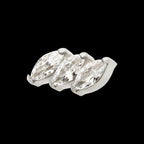 Titanium Threadless Prong Set Marquise CZ Diagonal 3-Cluster Top