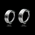 Triple Stack Design Side Facing Hinged Segment Clicker Hoop Earring / Nosering – Titanium