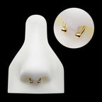 Circular Barbell with One Side Internally Threaded and One Side Fixed Ball End Earring / Nosering – 14Kt Yellow Gold