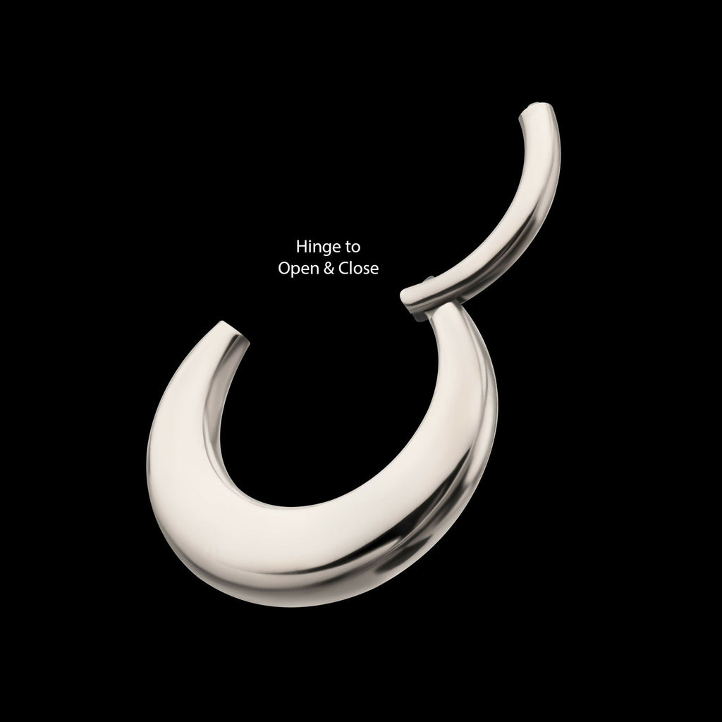Sleek Dome Septum Front Facing Hinged Segment Clicker Hoop Earring / Nosering – Titanium