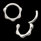 Bone Shaped Front Facing Hinged Segment Clicker Hoop Earring / Nosering – Titanium