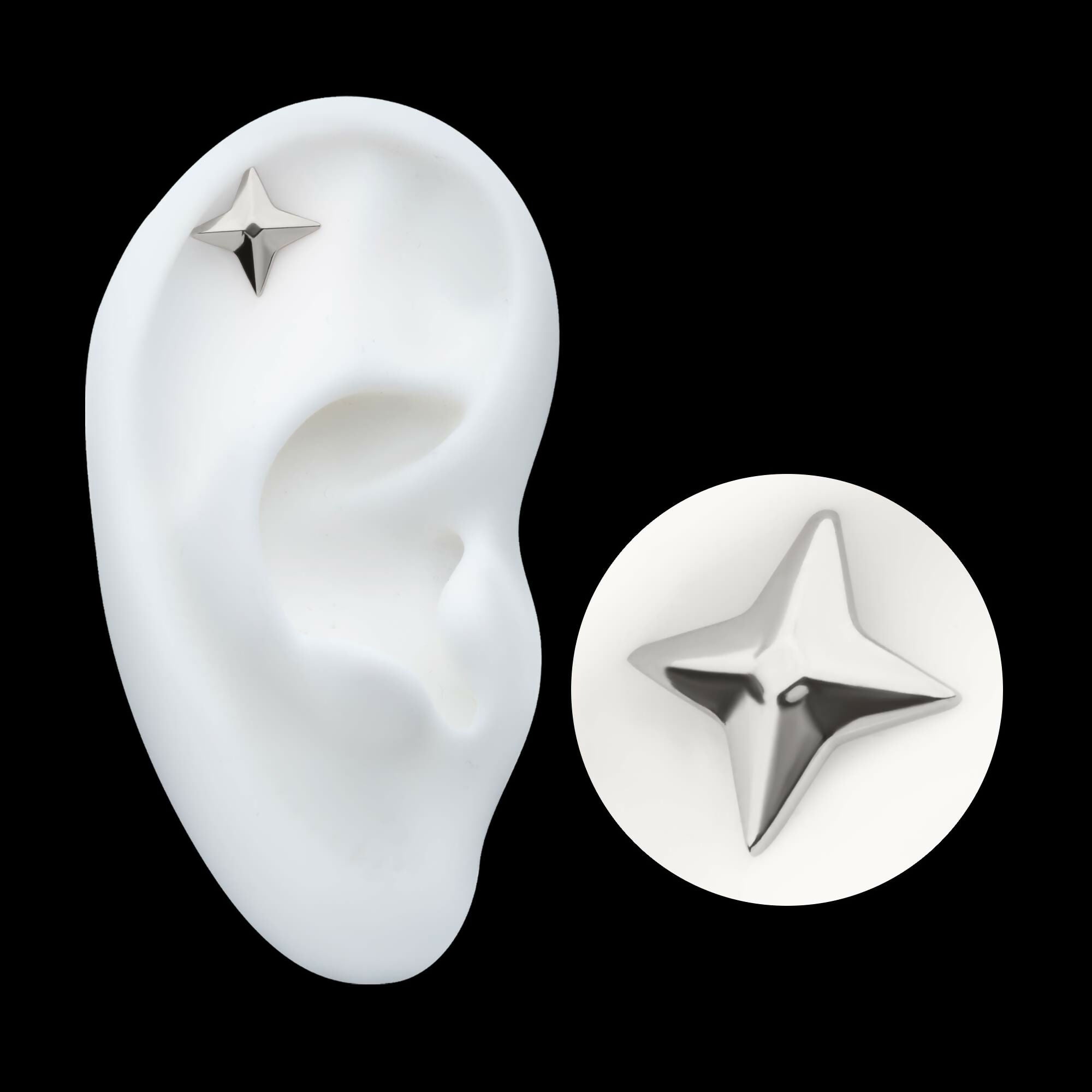 Titanium Threadless Naruto Shippuden Shurekin 3D Top