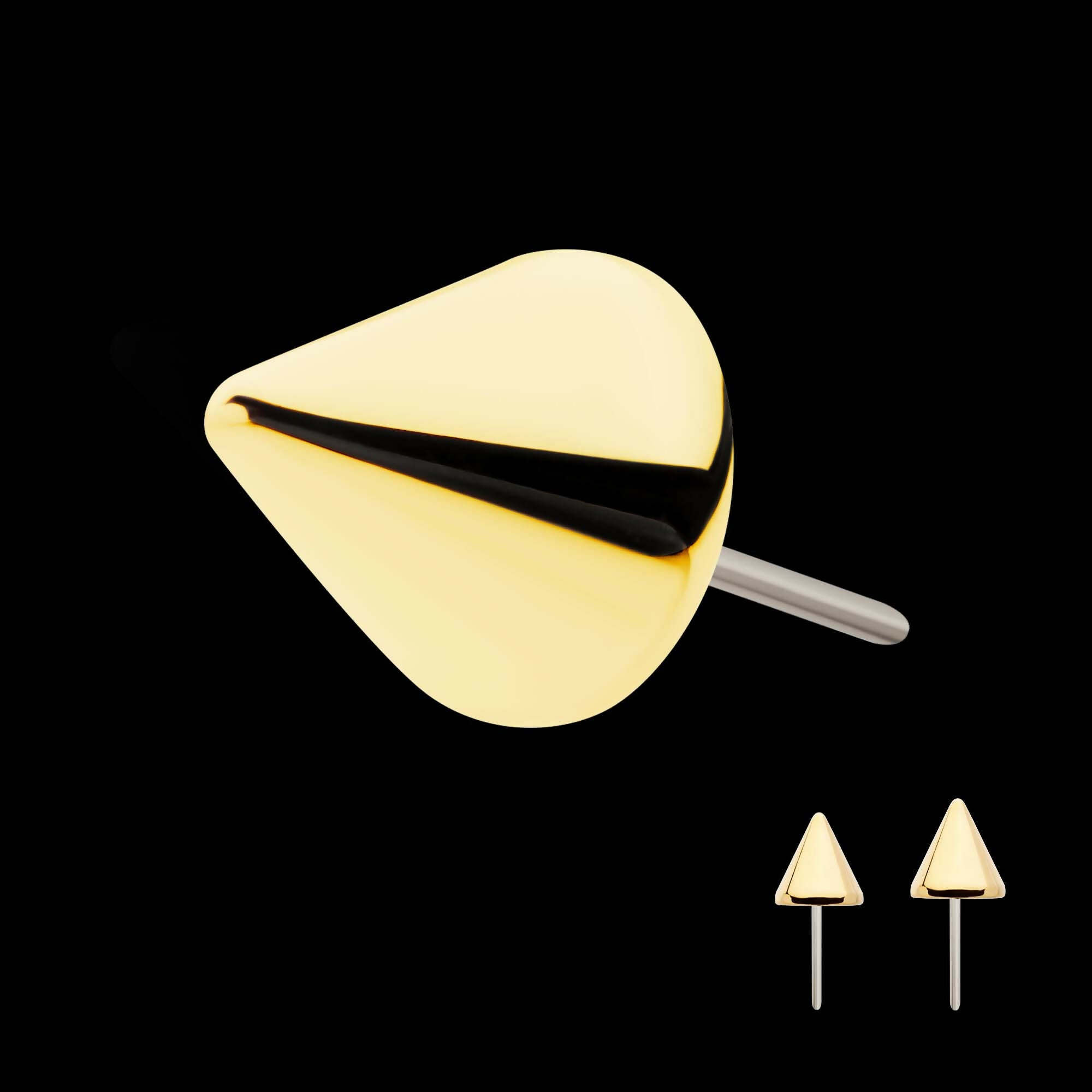 14Kt Yellow Gold Threadless Spike Top