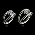 Double Hoop with Bezel Set Round Gem Side Facing Hinged Segment Clicker Earring / Nosering – Titanium
