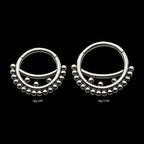 Smiley Design Cluster Beads Front Facing Hinged Segment Clicker Hoop Earring / Nosering – Titanium