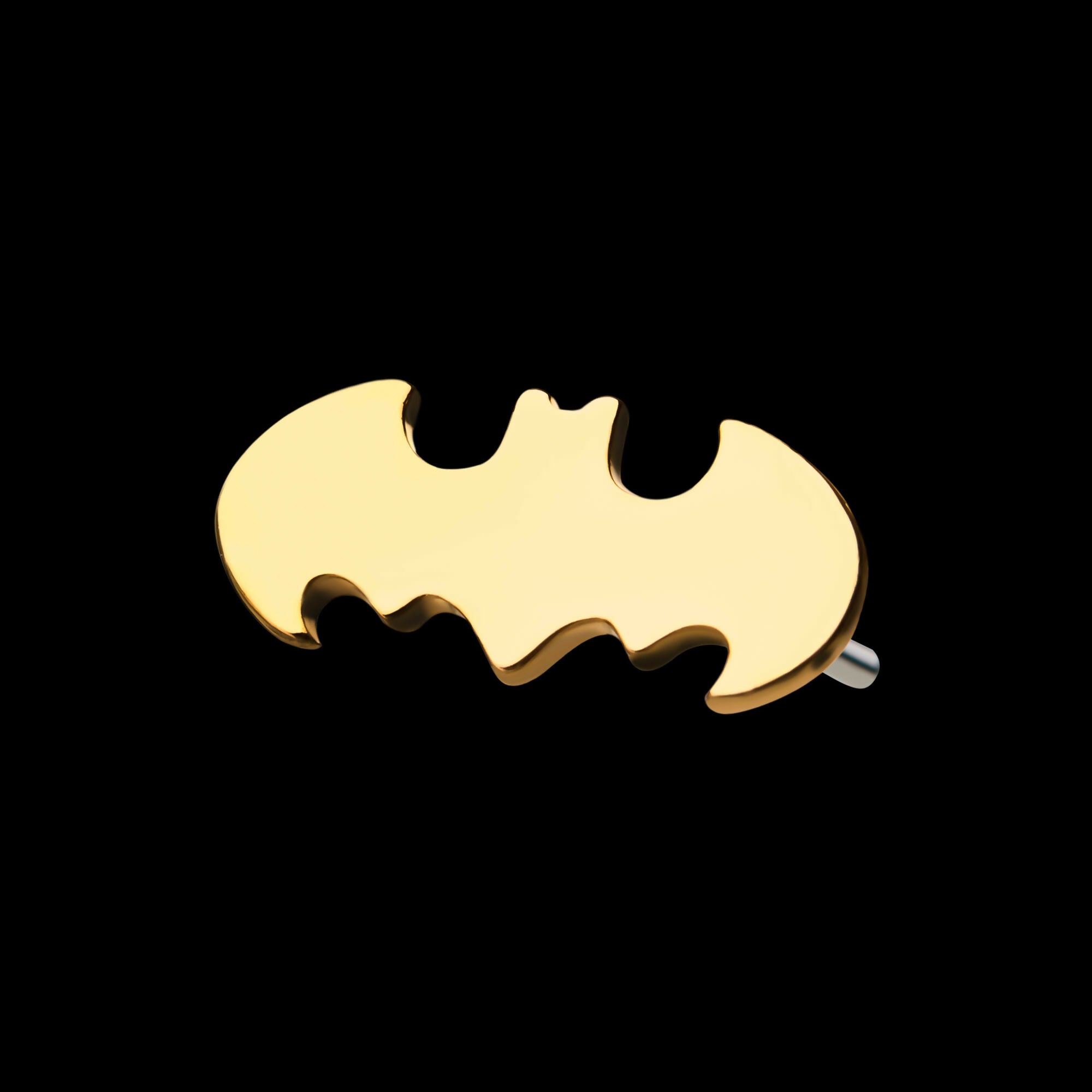 14kt Yellow Gold Threadless Batman Logo Top