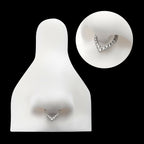 CNC Set Round CZ/Opal Front Facing Teardrop Shape Hinged Segment Clicker Hoop Earring / Nosering – Titanium