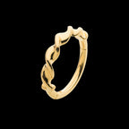 Twisted Style Side Facing Hinged Segment Clicker Hoop Earring / Nosering – 14Kt Yellow Gold