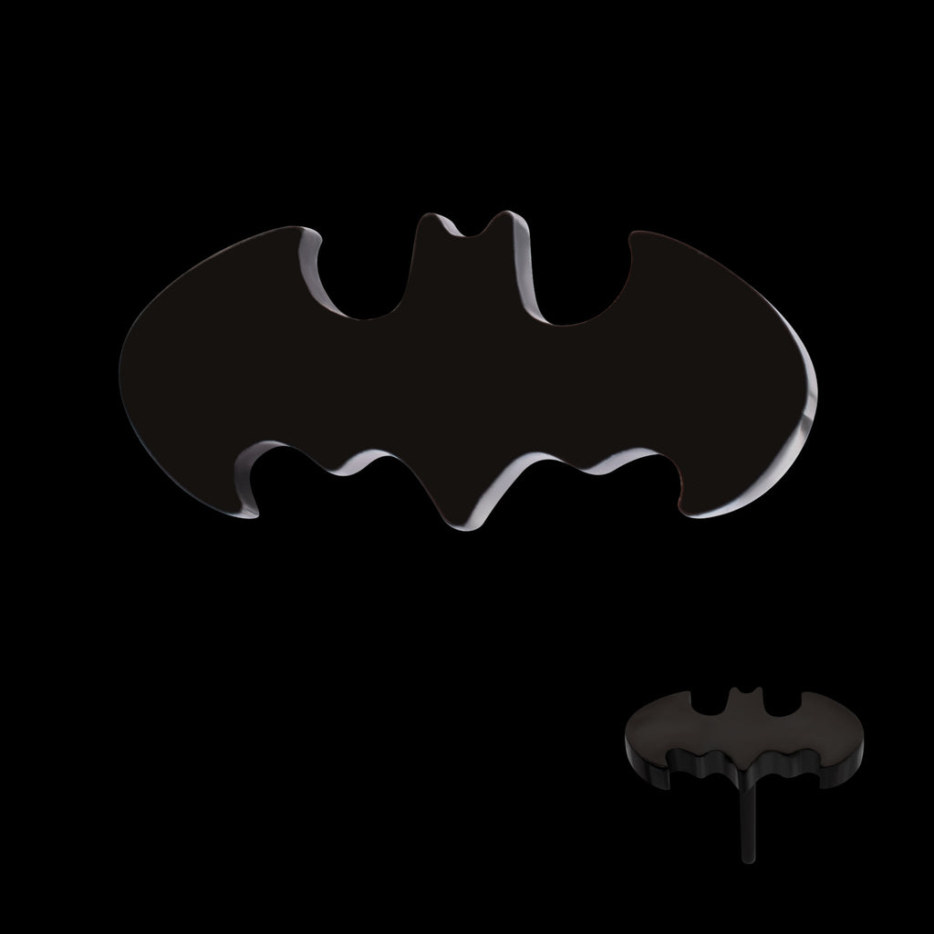 DC Comics Batman Logo Flatback Stud Earring / Nosering - Black PVD Titanium