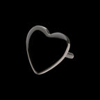 Black PVD Titanium Threadless Heart Top
