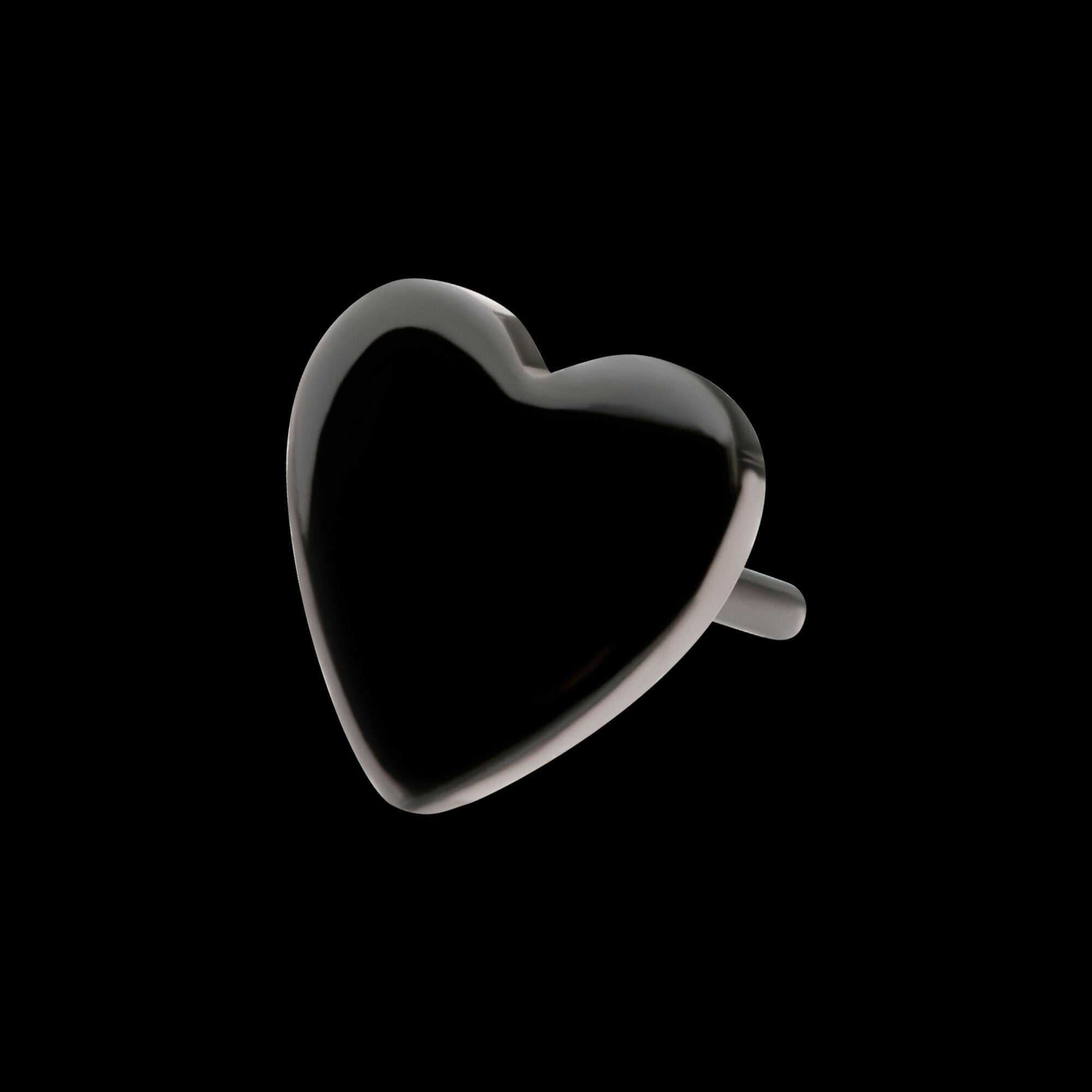 Black PVD Titanium Threadless Heart Top