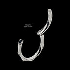 Bamboo Design Side Facing Hinged Segment Clicker Hoop Earring / Nosering – Titanium