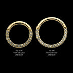 Eternity Front Facing Hinged Segment Clicker with Prong Set 1mm Round Lab-Grown Diamonds Hoop Earring / Nosering – 14Kt Yellow Gold