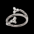 Double Ended Twist Side Facing Hinged Segment Clicker with Pronged Trinity CZ Hoop Earring / Nosering – Titanium