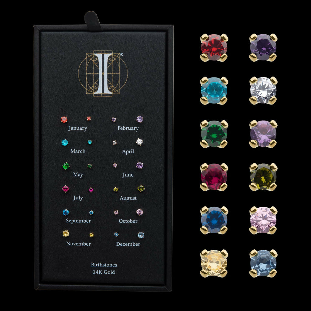 14Kt Gold Threadless with Prong Set Birthstone Top