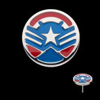 Enamel Marvel Captain America Sam Wilson Flatback Stud Earring / Nosering - Titanium