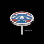 Enamel Marvel Captain America Sam Wilson Flatback Stud Earring / Nosering - Titanium