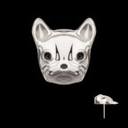 Titanium Threadless 3D French Bulldog Head Top