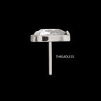 Titanium Threadless Prong Set Teardrop Shaped Gem Top