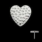 Titanium Threadless Hammered Heart Top