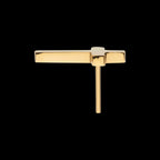 24KT Gold PVD Titanium Threadless with Cross Top