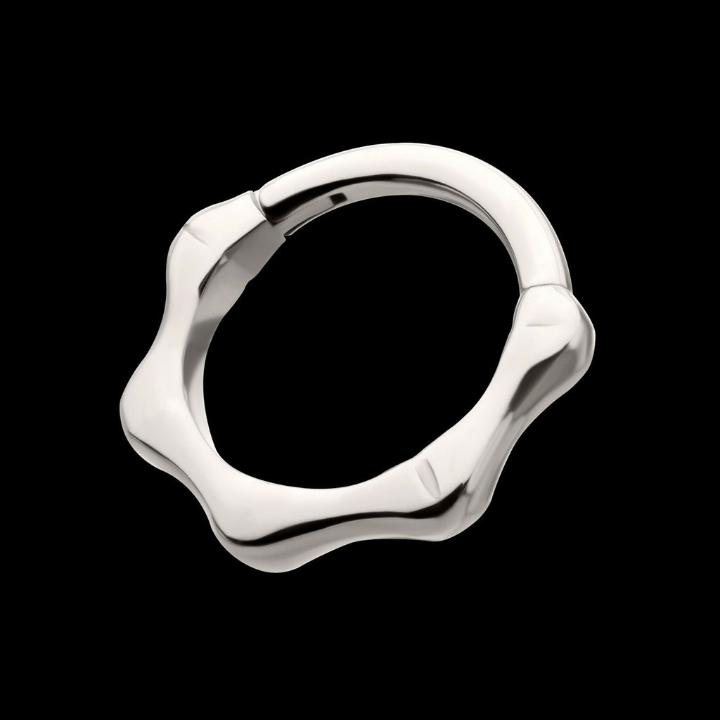 Bone Shaped Front Facing Hinged Segment Clicker Hoop Earring / Nosering – Titanium