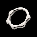 Bone Shaped Front Facing Hinged Segment Clicker Hoop Earring / Nosering – Titanium