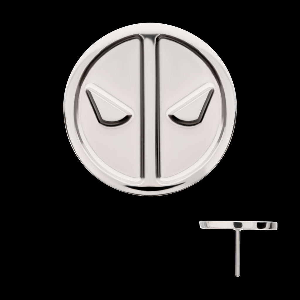 Marvel Deadpool Logo Flatback Stud Earring / Nosering - Titanium