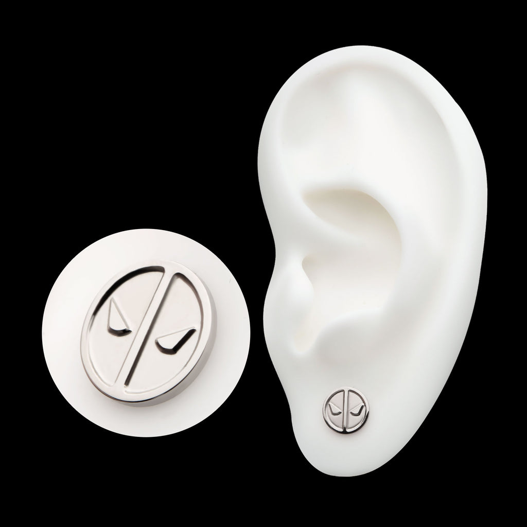 Marvel Deadpool Logo Flatback Stud Earring / Nosering - Titanium