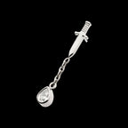 Titanium Threadless Dangle Chain Bezel Teardrop CZ Dagger Top