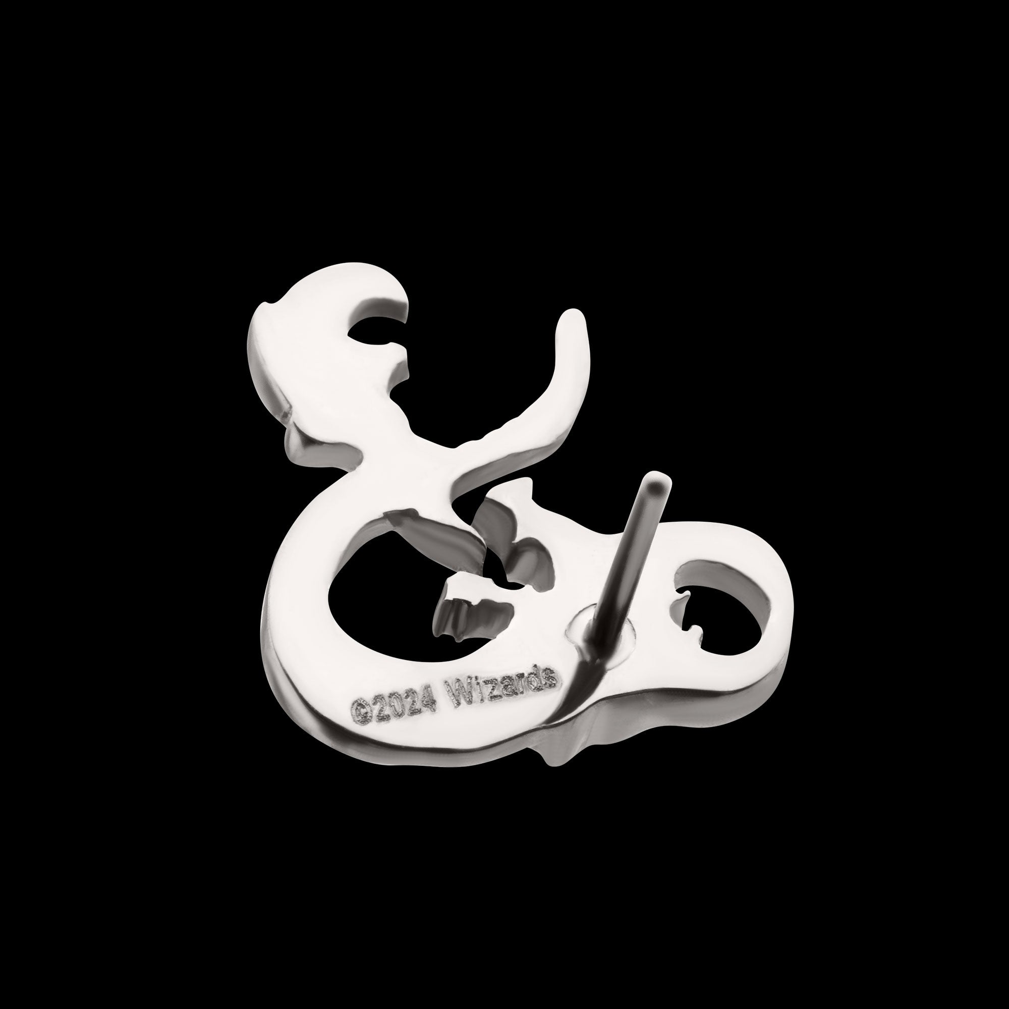 Dungeons & Dragons 3D Ampersand Logo Flatback Stud Earring / Nosering - Titanium