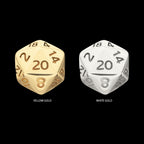Dungeons & Dragons 3D Flat Back Dice Flatback Stud Earring / Nosering - 14Kt Gold