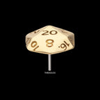 Dungeons & Dragons 3D Flat Back Dice Flatback Stud Earring / Nosering - 14Kt Gold