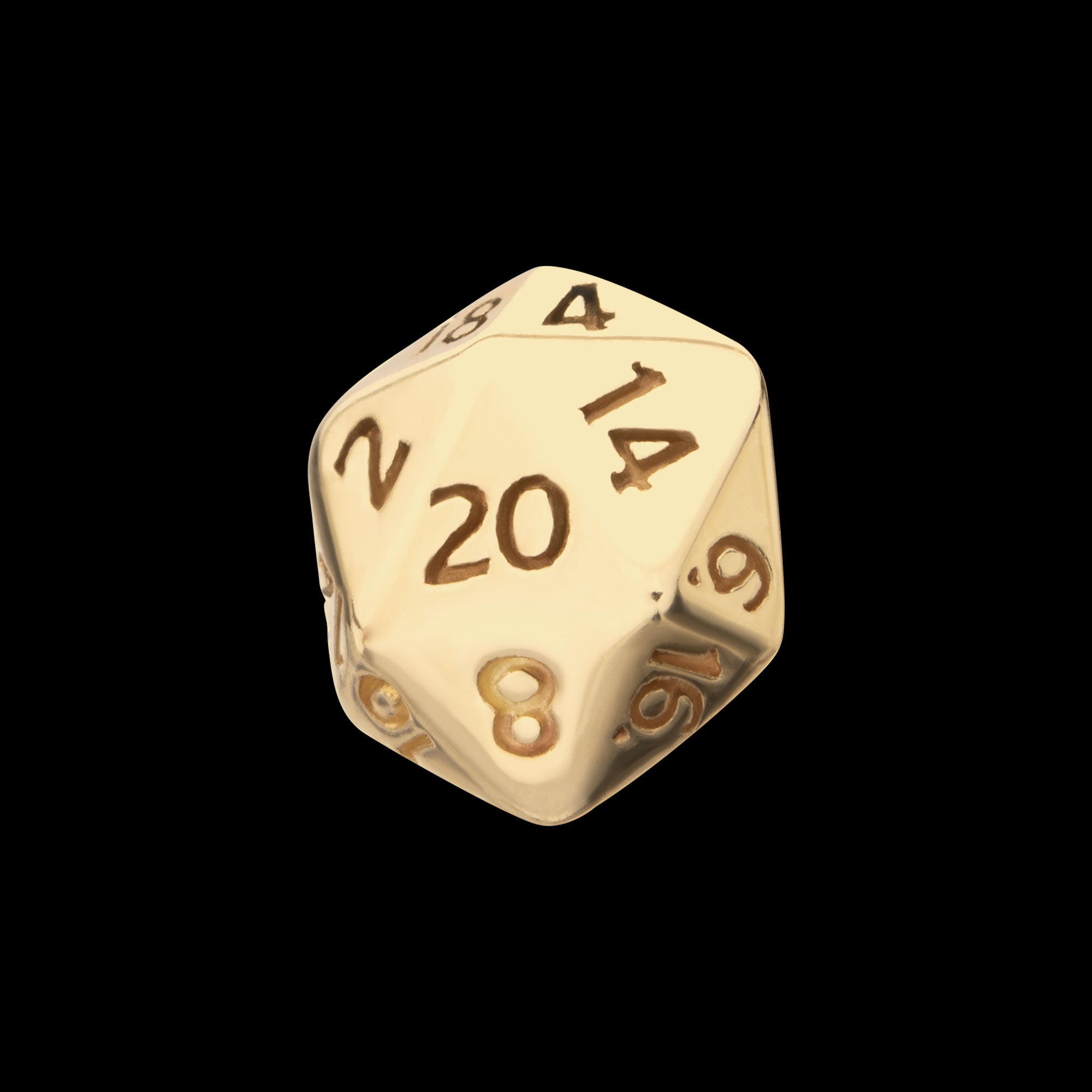 Dungeons & Dragons 3D Flat Back Dice Flatback Stud Earring / Nosering - 14Kt Gold