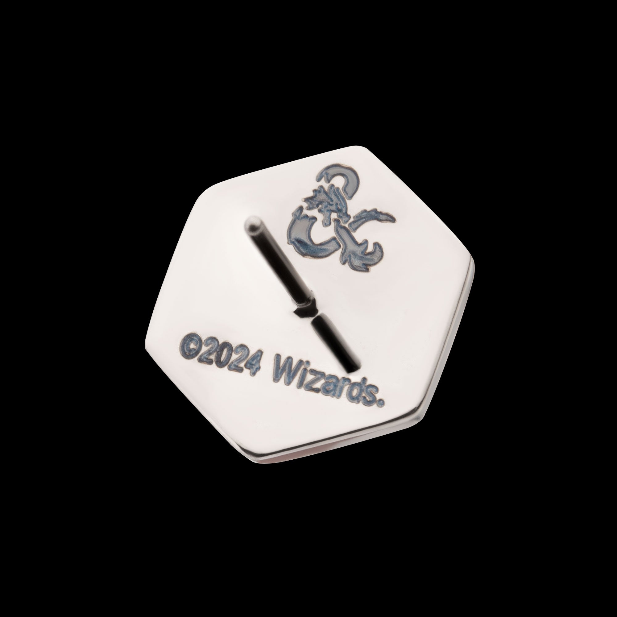 Dungeons & Dragons 3D Flat Back Dice Flatback Stud Earring / Nosering - Titanium