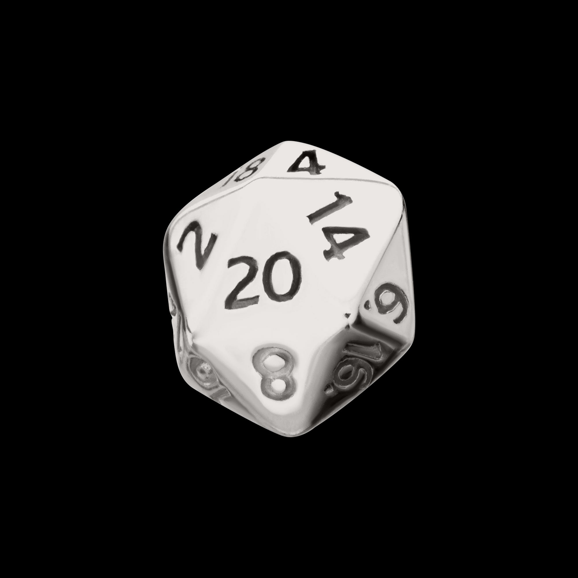 Dungeons & Dragons 3D Flat Back Dice Flatback Stud Earring / Nosering - Titanium
