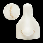 20g 14Kt Gold Prong Set 1mm Eternity Round Gem Side Facing Hinged Segment Clicker